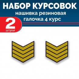 Набор курсовок па галочка 4 курс (желтая, черный фон) 2 шт
